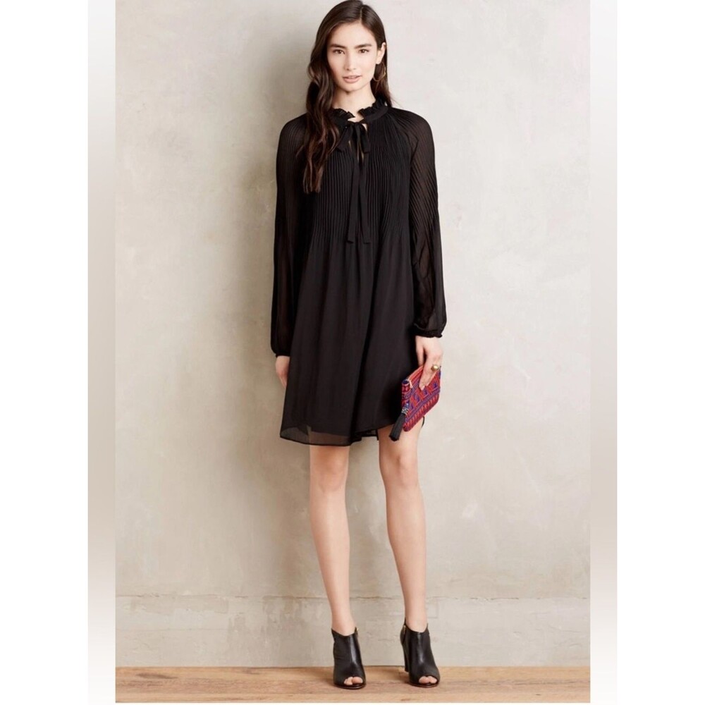 Anthropologie Meadow Rue Black Long Sleeve Tunic Dress Medium Whimsigoth Saoirse